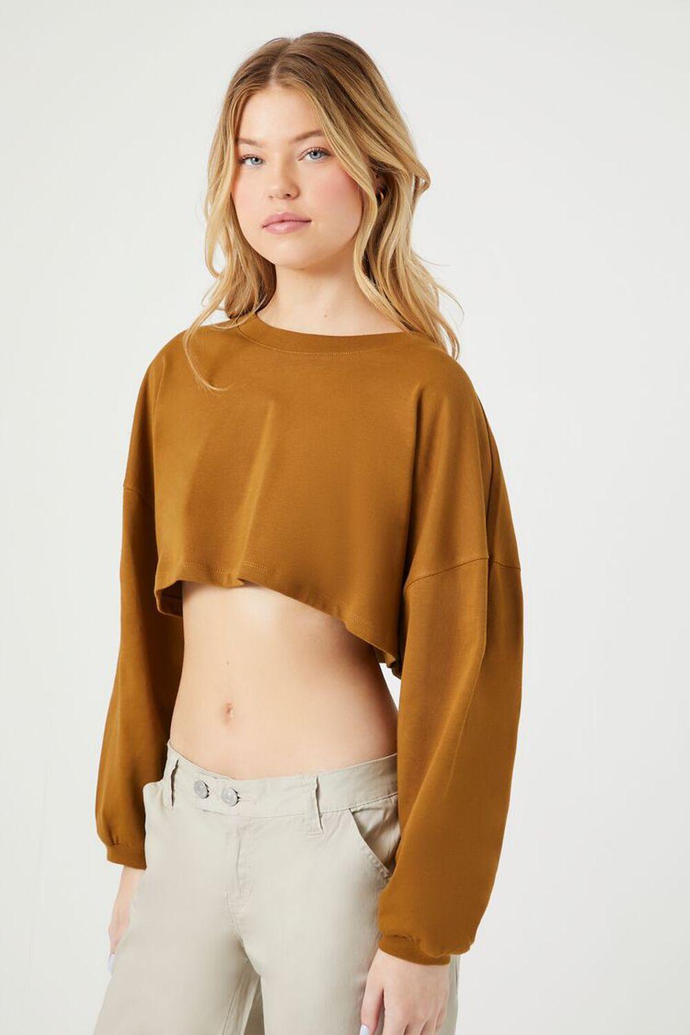 Cropped Drop-Sleeve Top | Forever 21 Product Image