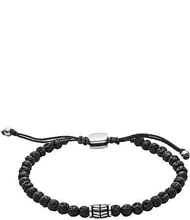 Fossil Mens Lava Bead Adjustable Bracelet Product Image