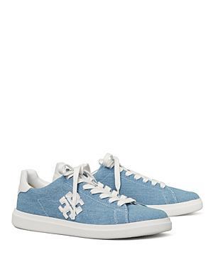 Tory Burch Womens Double T Howell Court Lace Up Low Top Sneakers Product Image