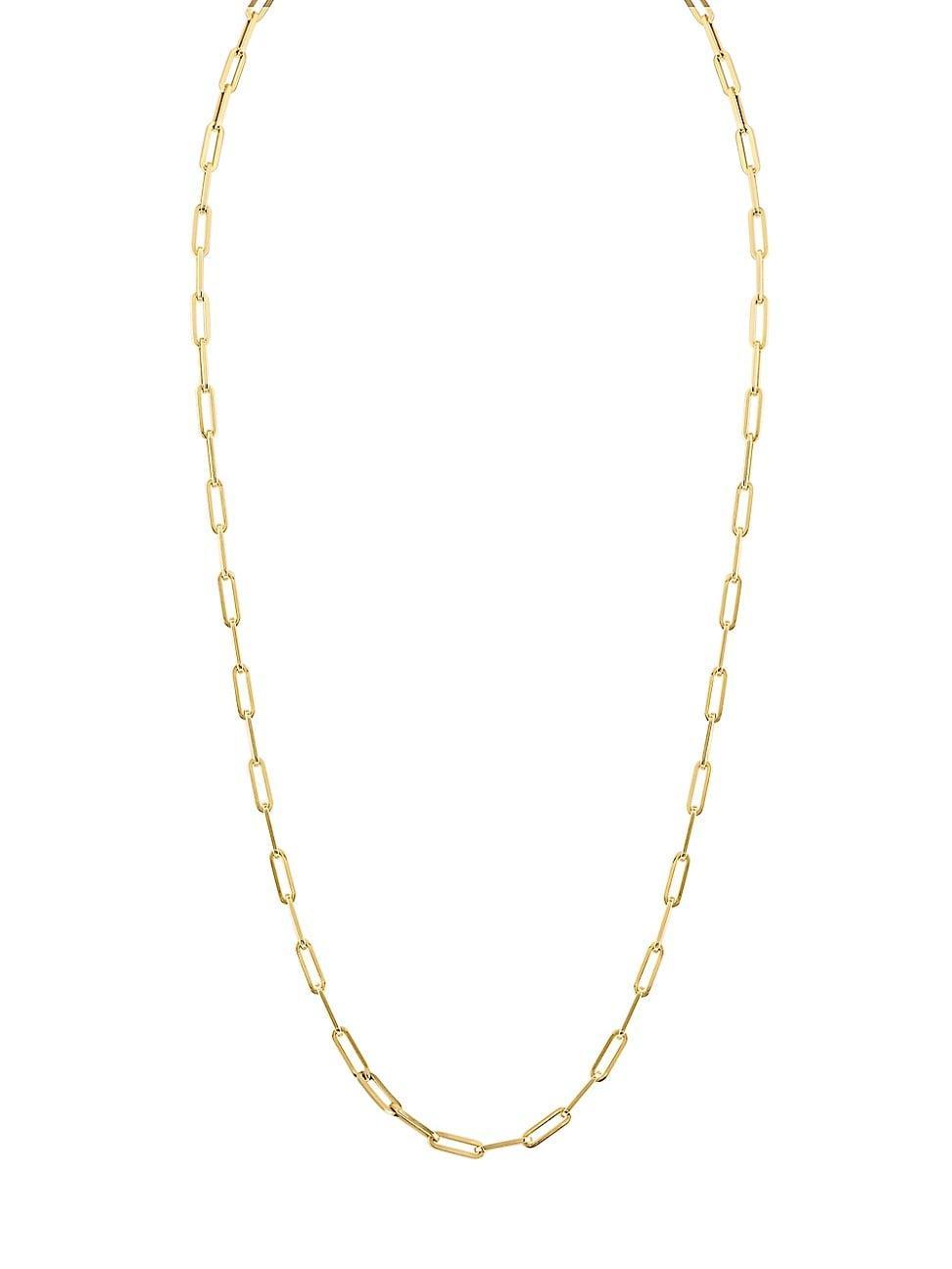 Womens Chains 18K Yellow Gold Paper Clip Necklace Product Image