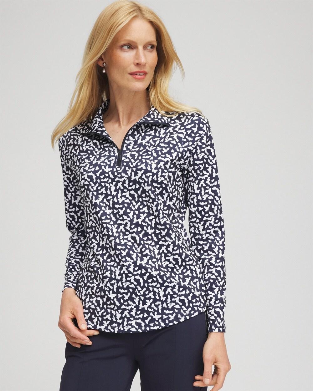 Women's Dots Mesh Inset Top Product Image