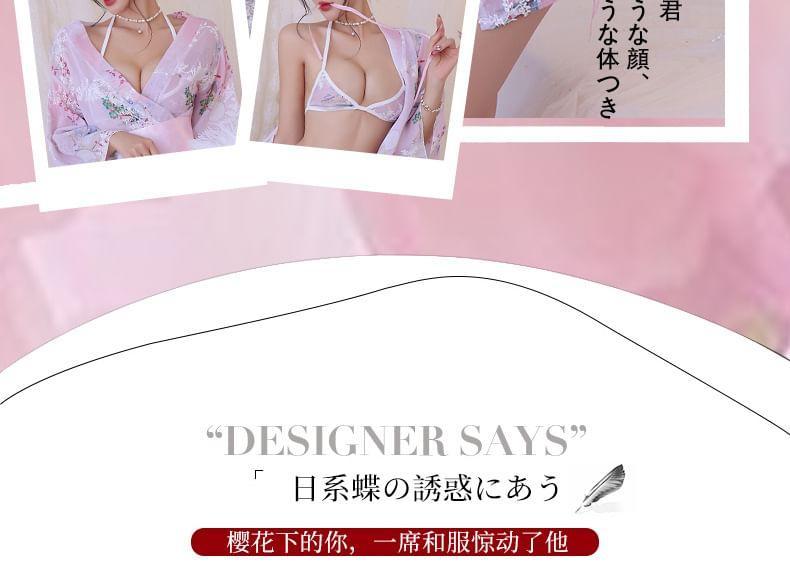 Floral Kimono Lingerie Costume Set Product Image