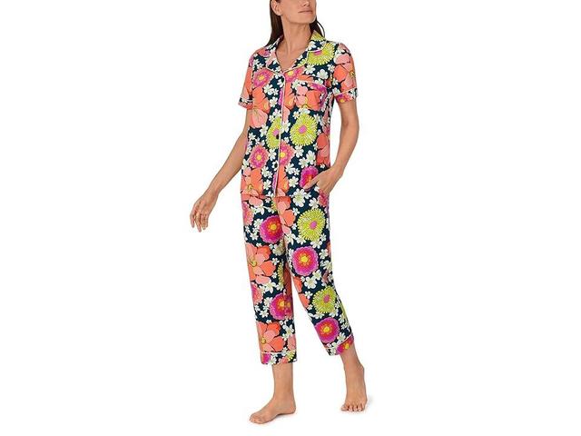 Bedhead PJs Trina Turk x Bedhead Short Sleeve Cropped PJ Set (Fun Floral) Women's Pajama Sets Product Image