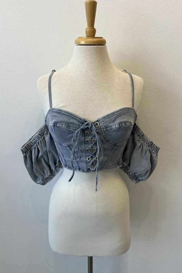 Denim Crop Top Product Image