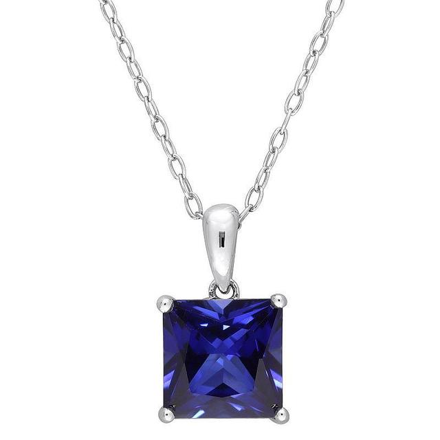 Stella Grace Sterling Silver & Gemstone Stud Pendant Necklace, Womens Blue Product Image