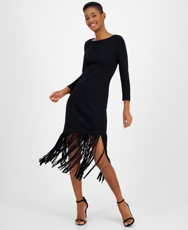 Anne Klein Womens Fringe A-Line Dress Product Image