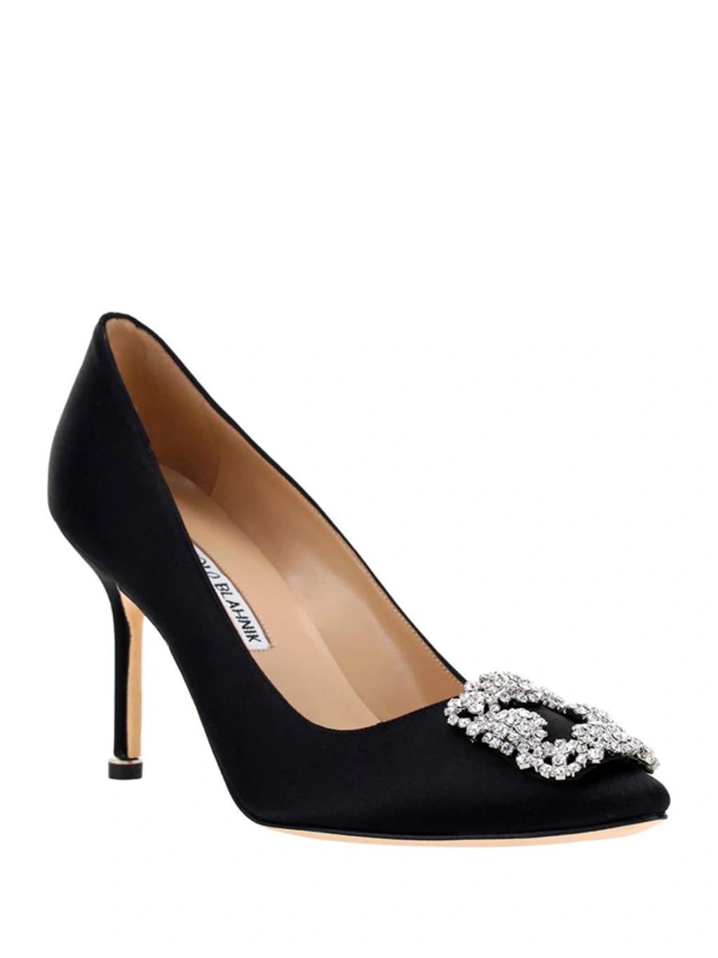 MANOLO BLAHNIK Hangisi 70mm Crystal-buckle Pumps In Black Product Image