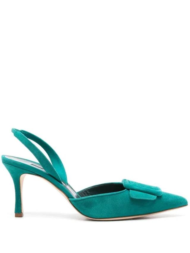 MANOLO BLAHNIK 70mm Maysli Pumps In Blue Product Image