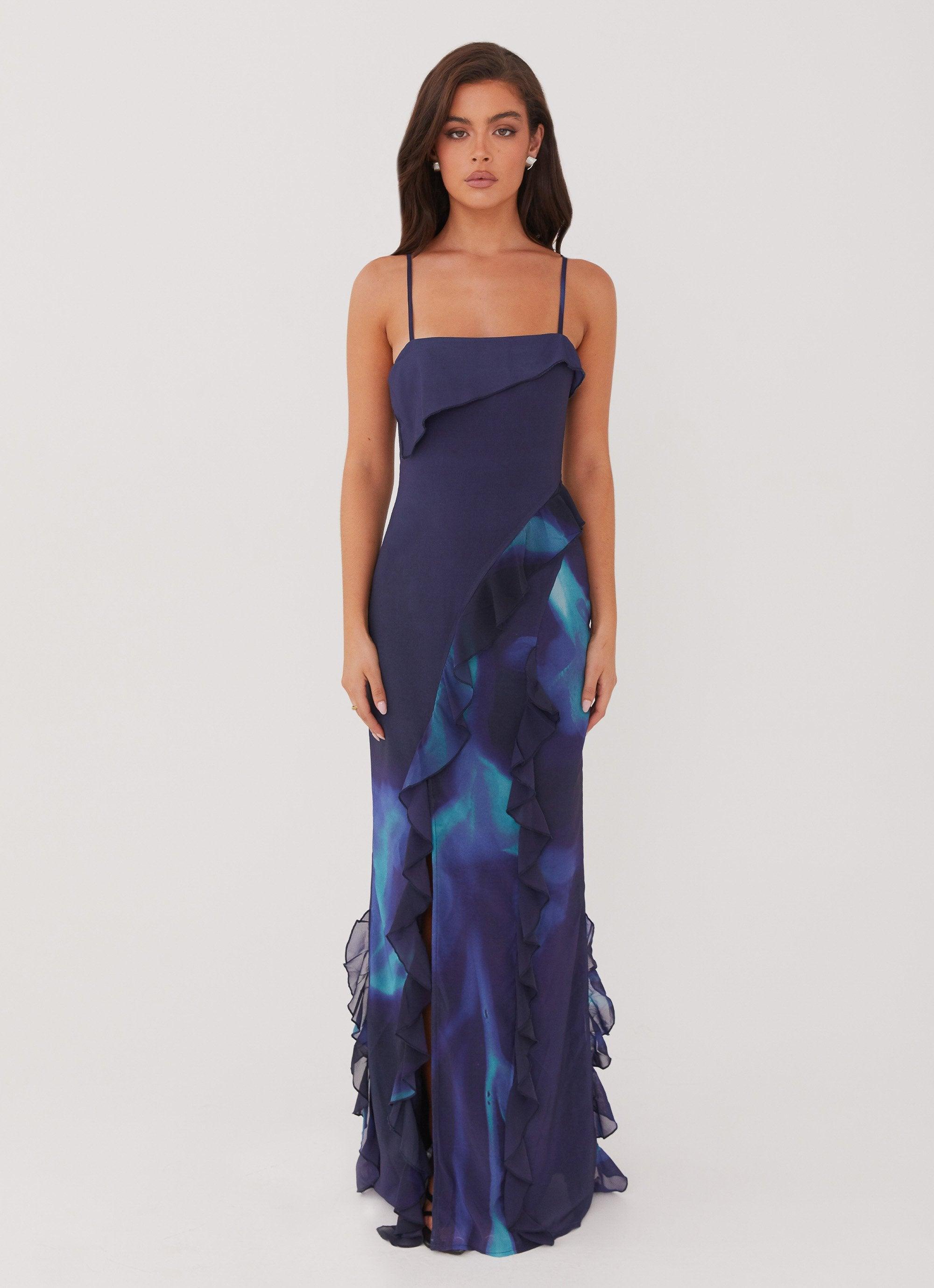 Do No Wrong Ruffle Maxi Dress - Cyber Rose Product Image