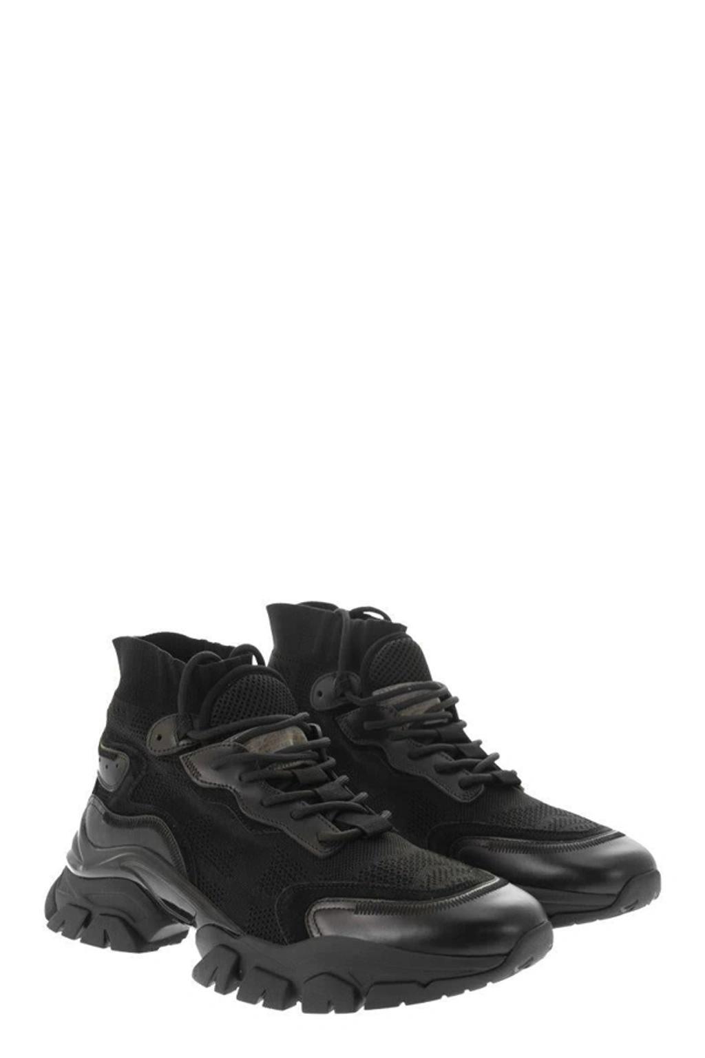 MONCLER Men's Leave No Trace - High-top Trainers Sneaker In Black Product Image