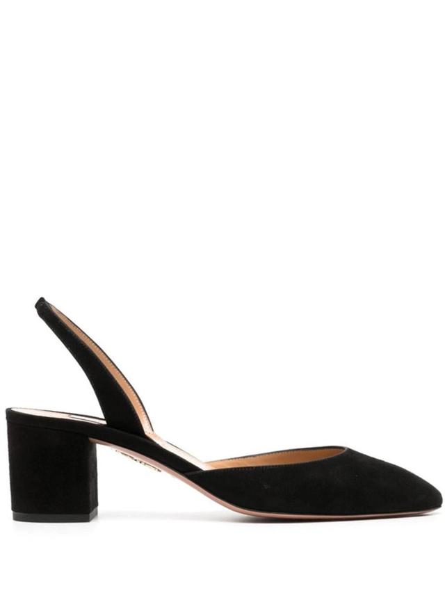 AQUAZZURA Slingback Block-heel Pumps In Black Product Image