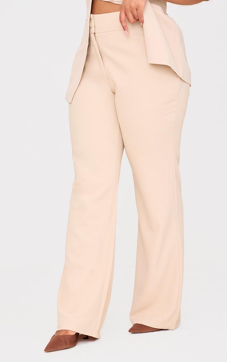 Plus Stone High Waisted Wide Leg Pants Product Image