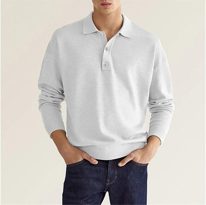 Long-Sleeve Plain Polo Shirt product image