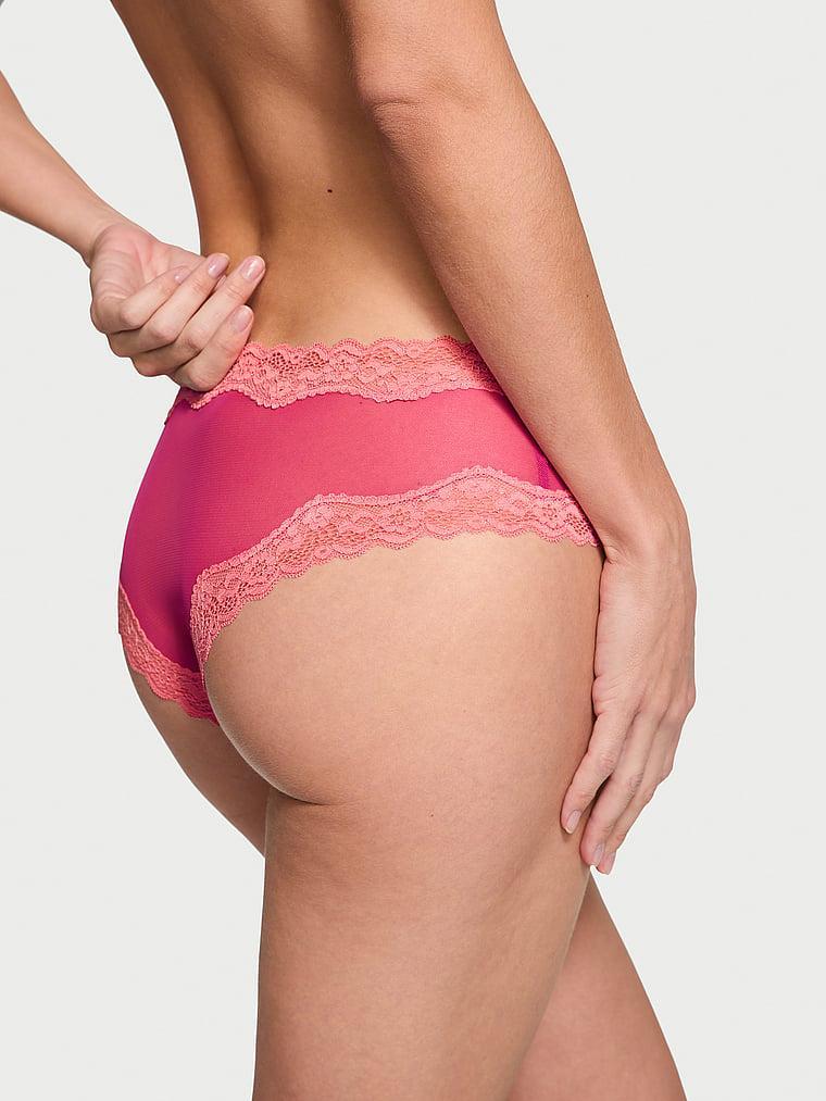 Tease Mesh Lace-Trim Cheeky Panty Product Image