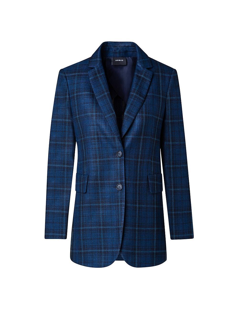 Womens Glenn Cotton-Silk Plaid Blazer Product Image