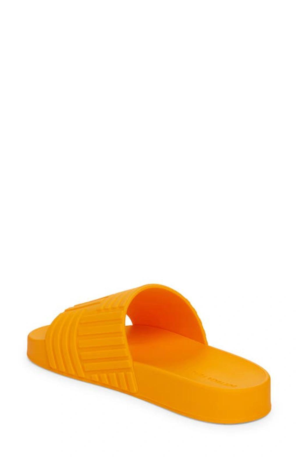 Intrecciato Logo-embossed Slides In Tangerine Product Image