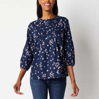 St. John's Bay Womens 3/4 Sleeve Blouse Product Image