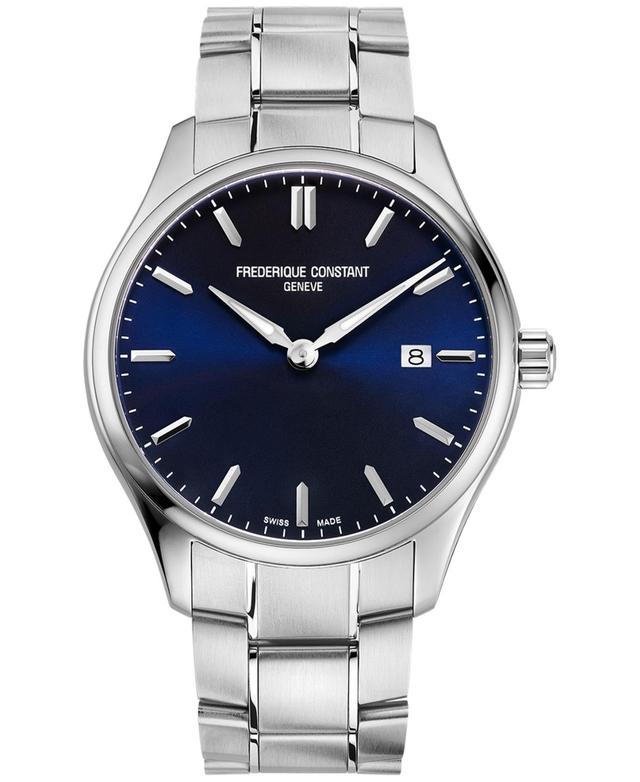 Frederique Constant Mens Swiss Classics Stainless Steel Bracelet Watch 40mm - Silver-tone Product Image