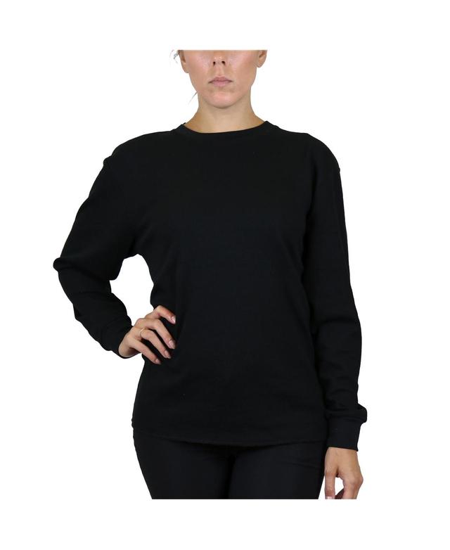 Womens Loose Fit Waffle Knit Thermal Shirt Product Image