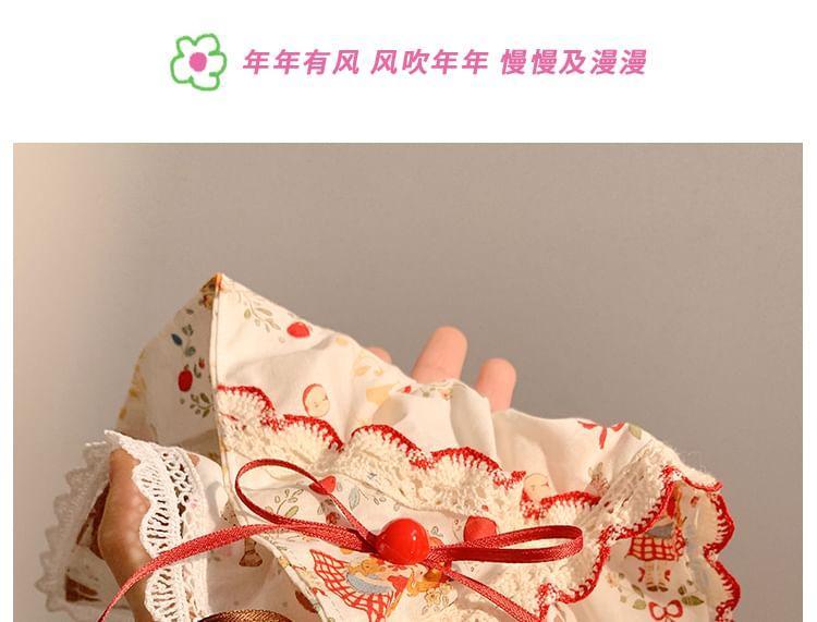 Bow Lace Trim Scrunchie Product Image