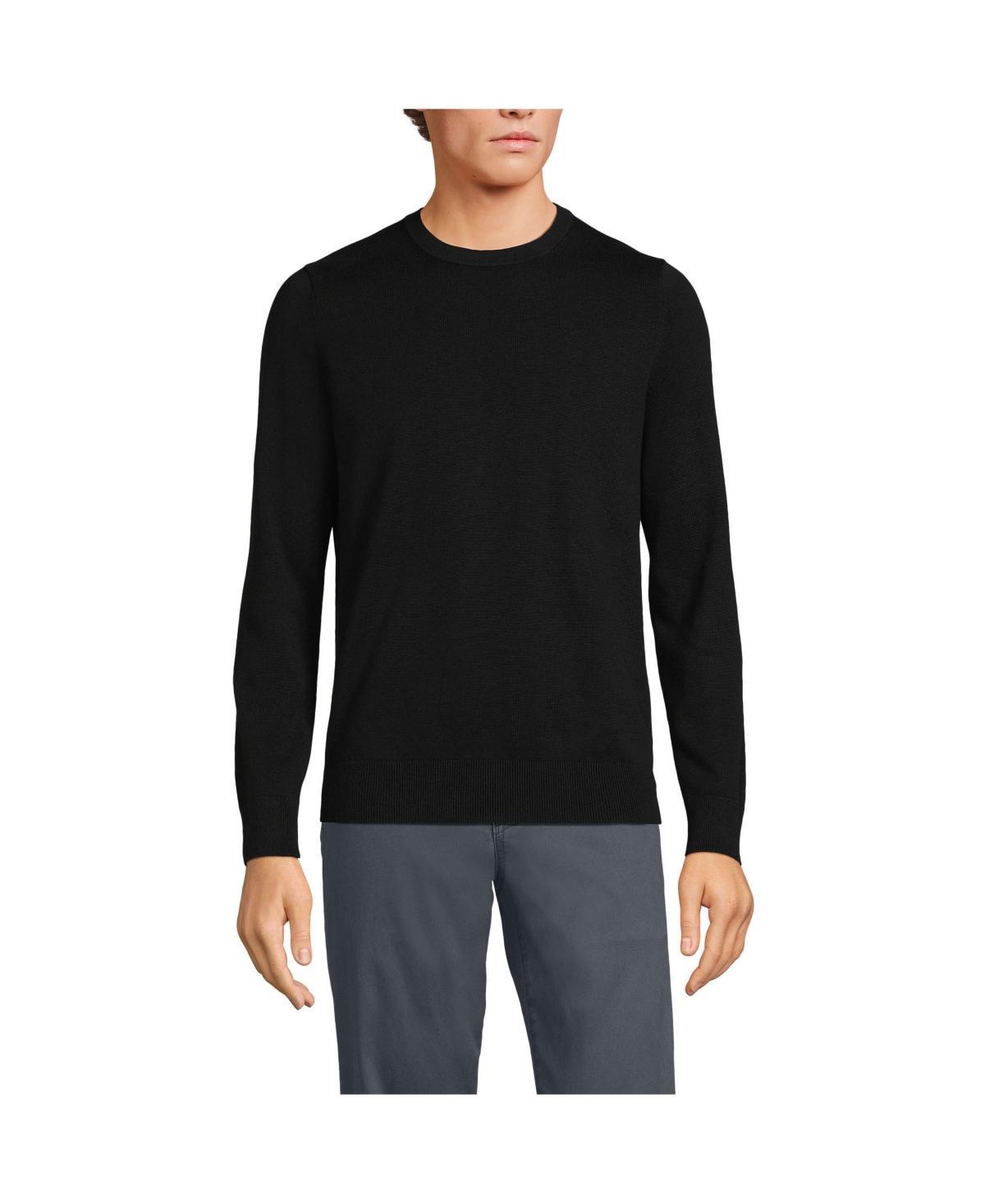 Lands End Mens Fine Gauge Cotton Crew Neck Sweater Product Image