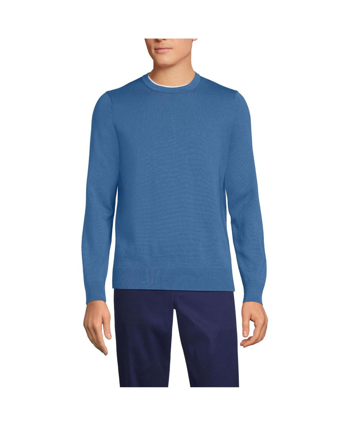 Lands End Mens Fine Gauge Cotton Crew Neck Sweater Product Image