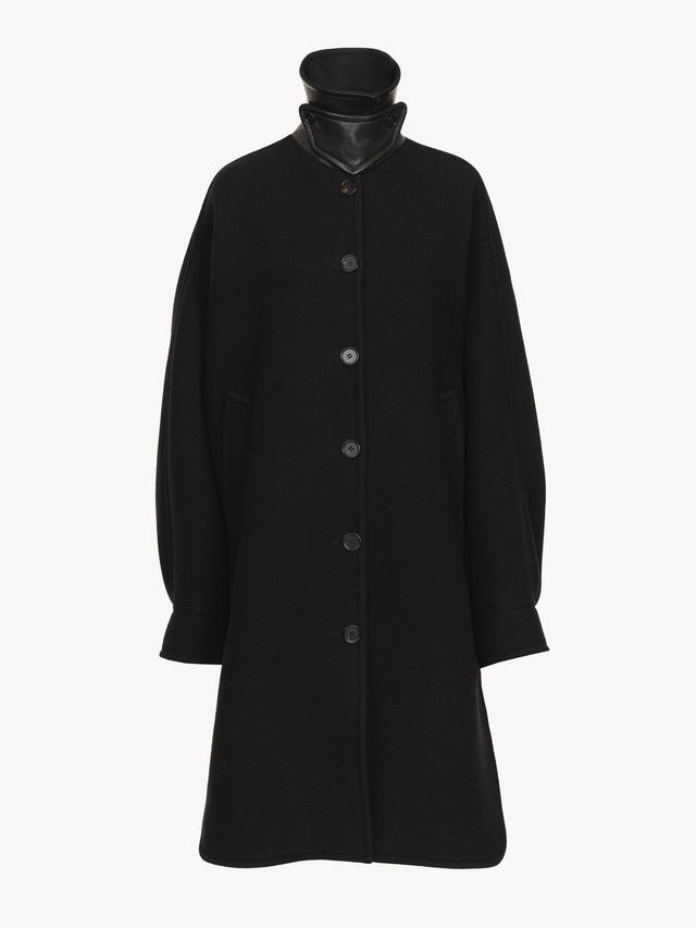 Oversized mid-length coat in wool Product Image