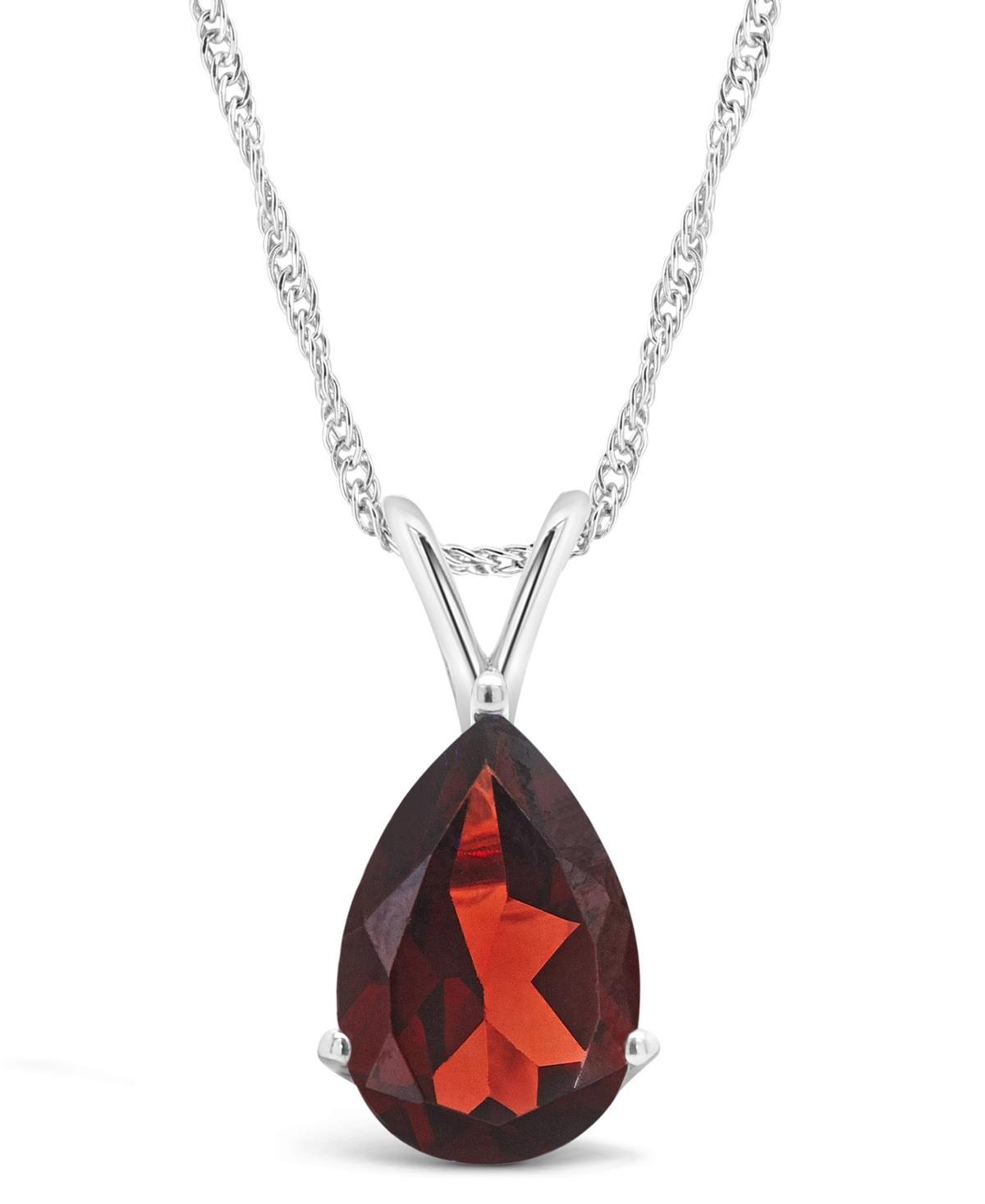 Alyson Layne 14k Gold Pear Cut Garnet Pendant Necklace, Womens 14k White Gold Product Image