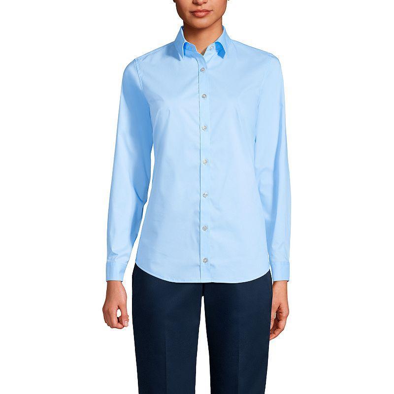 Lands End Womens School Uniform No Gape Long Sleeve Stretch Shirt Product Image