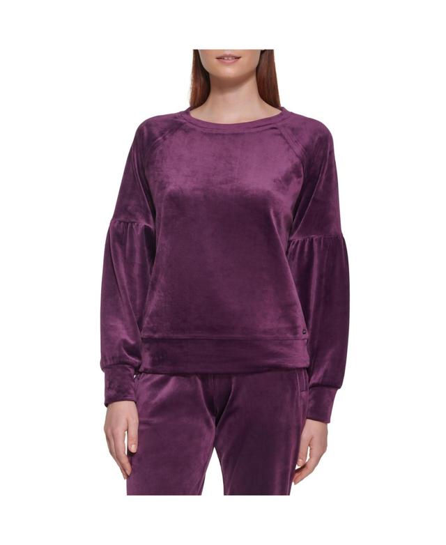 Andrew Marc Sport Womens Velvet Crewneck Sweatshirt Product Image