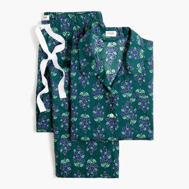 Long-sleeve cotton poplin pajama set Product Image