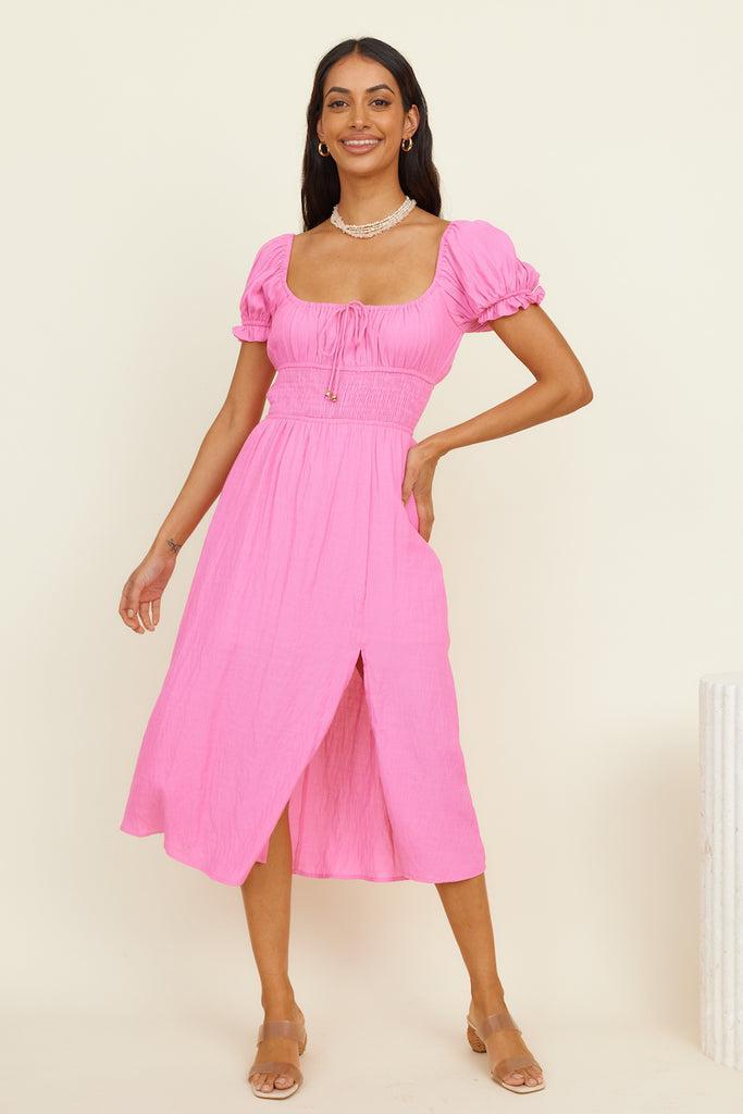 Seaside Picnic Midi Dress Pink product image