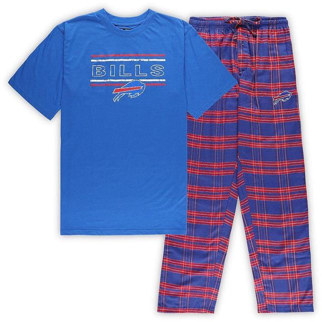 Mens Concepts Sport Royal/Red Buffalo Bills Big & Tall Flannel Sleep Set Product Image