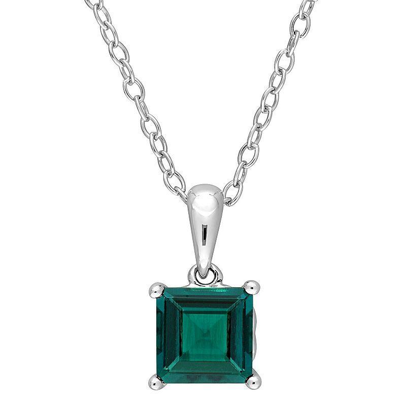 Stella Grace Sterling Silver & Gemstone Stud Pendant Necklace, Womens Green Product Image