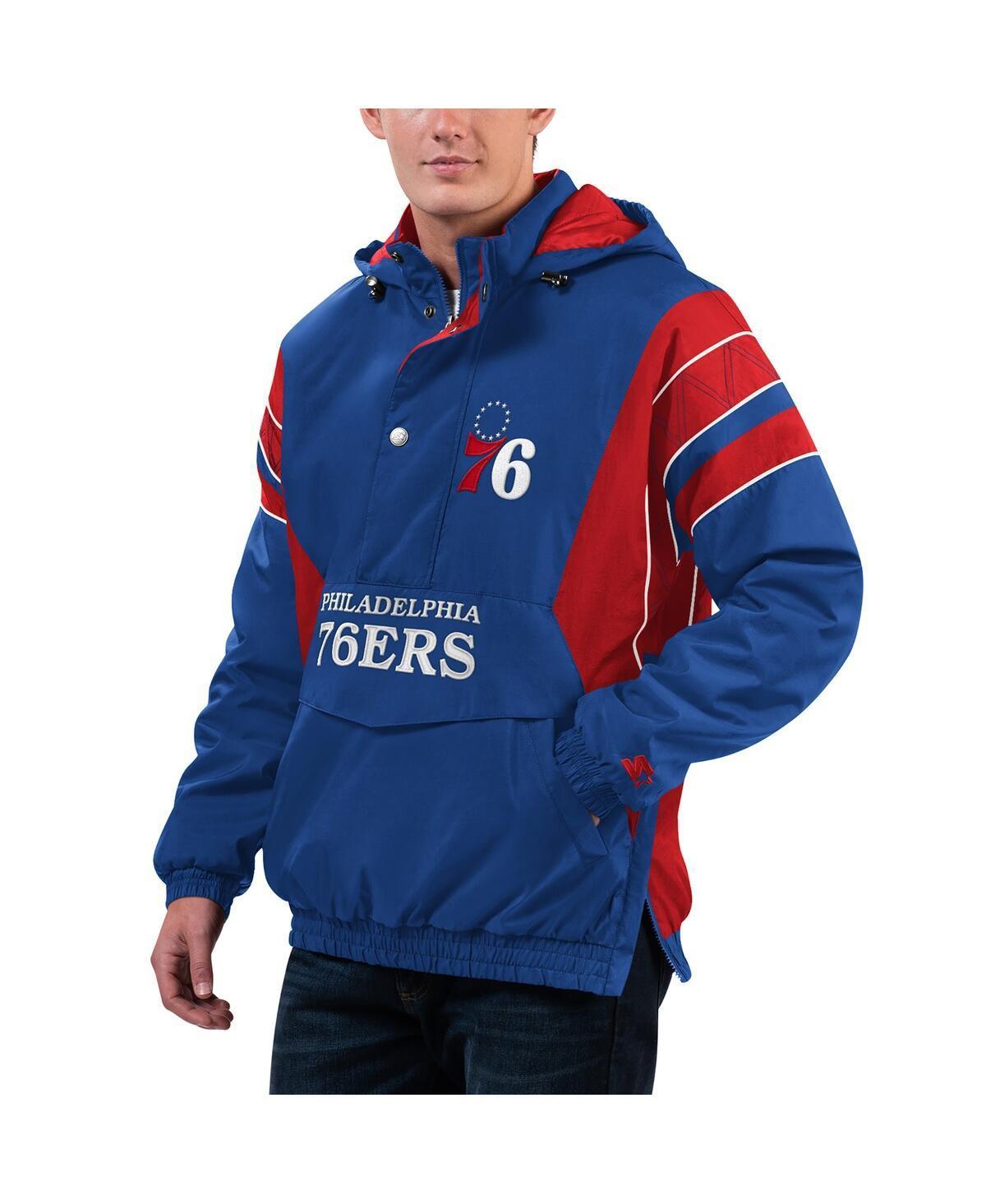 Mens Starter Royal Philadelphia 76ers Home Team Hoodie Half-Zip Jacket Product Image