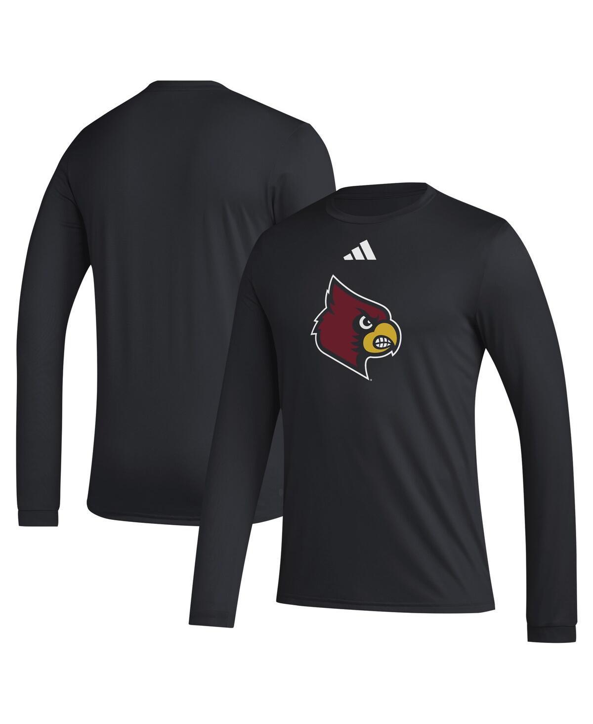 Mens adidas Louisville Cardinals Primary Locker Logo Pre-Game Long Sleeve T-Shirt Product Image