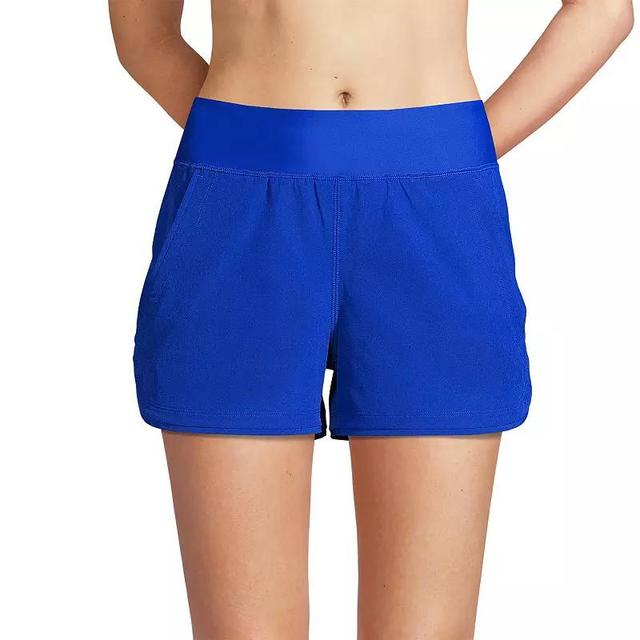 Womens Lands End 3 Quick Dry Swim Shorts With Panty Deep Blue Product Image