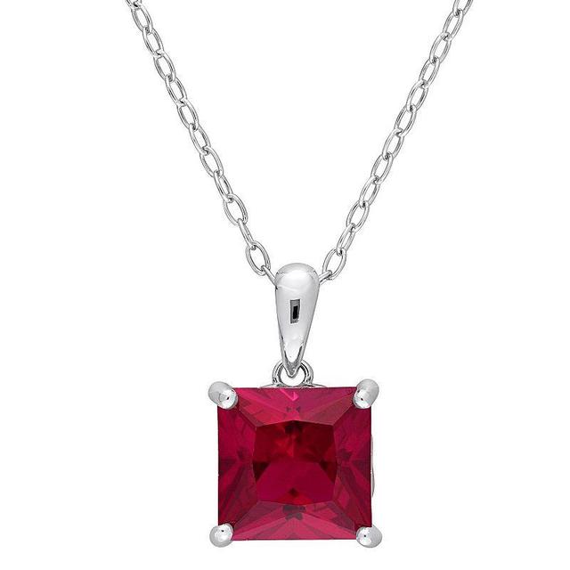 Stella Grace Sterling Silver & Gemstone Stud Pendant Necklace, Womens Red Product Image