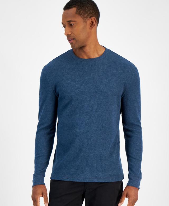 Club Room Mens Thermal Long Sleeve Ribbed Crewneck Sweater, Created for Macys Product Image