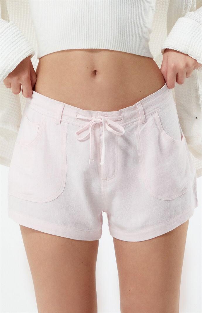 Womens Fixed Waist Linen Shorts Product Image