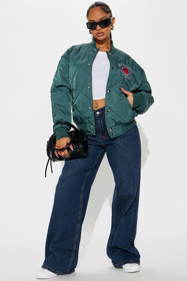 Sienna Rose Bomber Jacket - Hunter Product Image