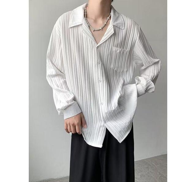 Lapel Collar Plain Shirt Product Image