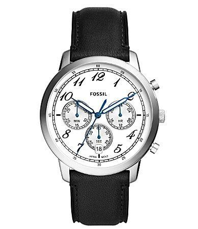 Fossil Mens Neutra Chronograph Black Leather Strap Watch Product Image