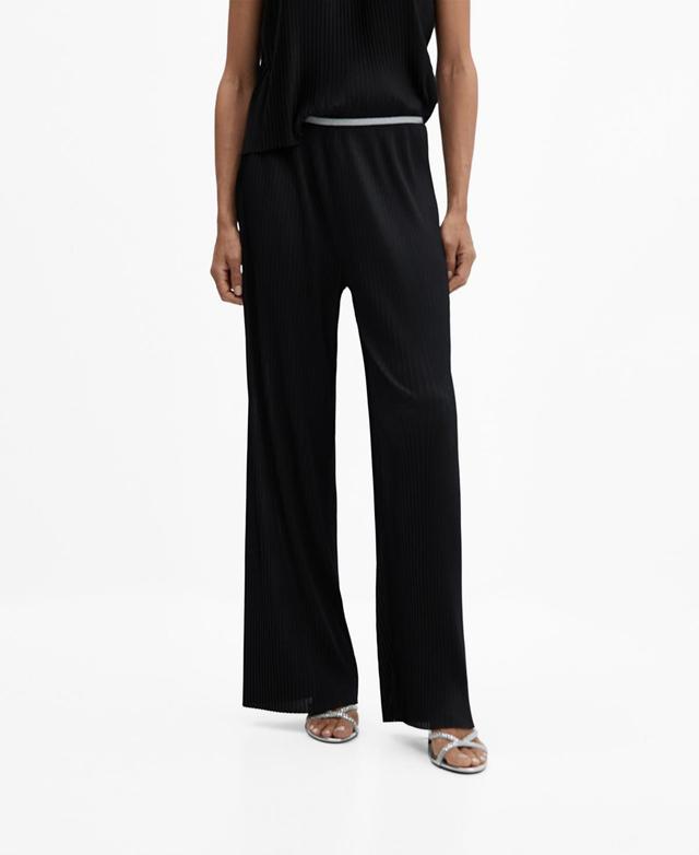 Mango Womens Pleated Wideleg Pants Product Image