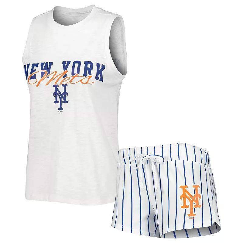 Womens Concepts Sport New York Mets Reel Pinstripe Tank Top & Shorts Sleep Set Product Image