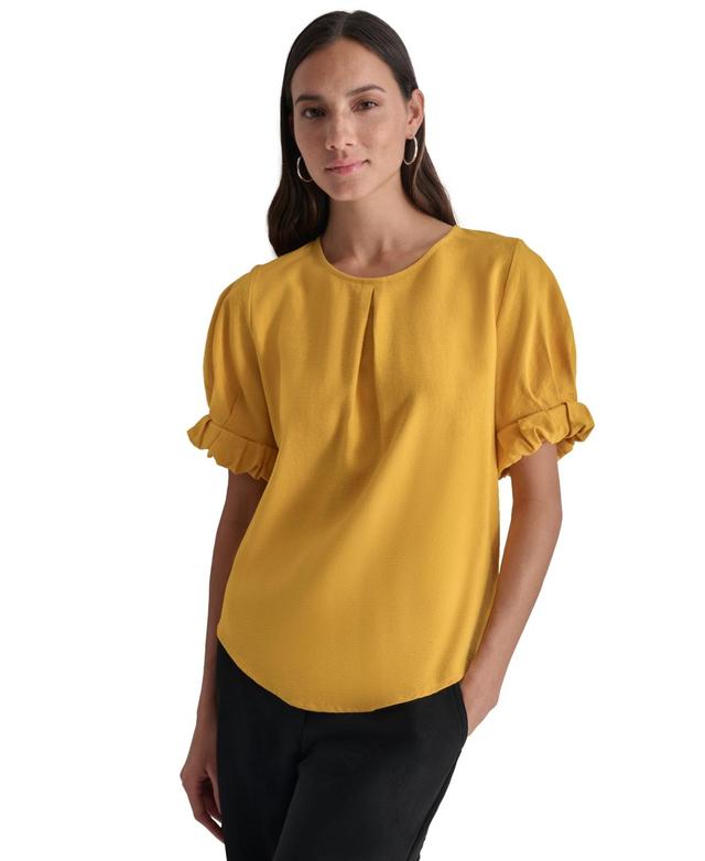 Women's Puff-Sleeve Pleated Blouse Product Image