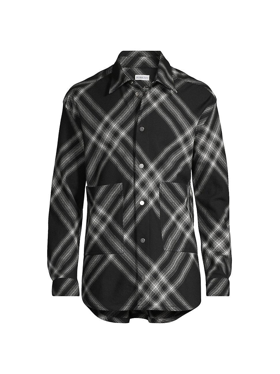 Mens Check Wool Shirt Product Image