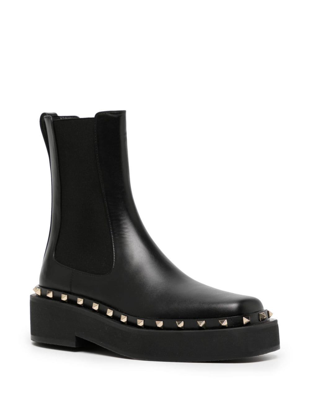 Rockstud M-way Leather Boots In Black Product Image