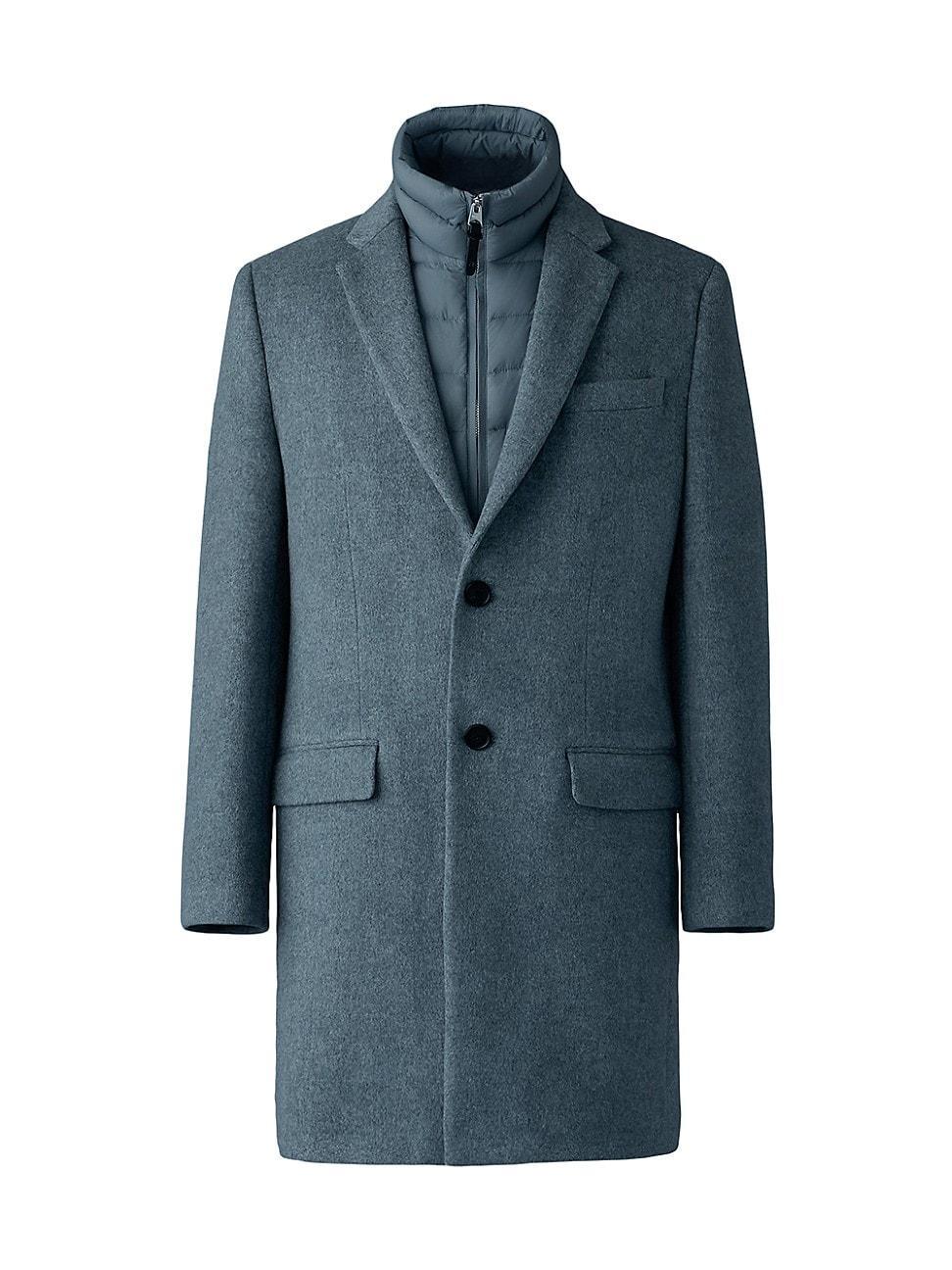 Mens Wool Topcoat with Removable Down Bib Product Image