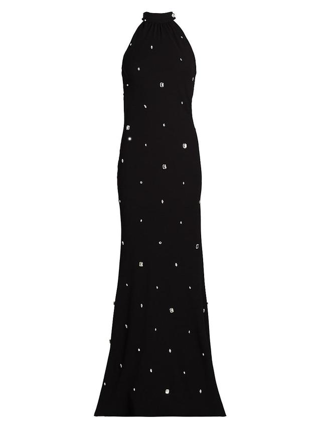 Womens Sleeveless Crystal-Embellished Gown Product Image